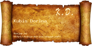 Kubis Dorina névjegykártya